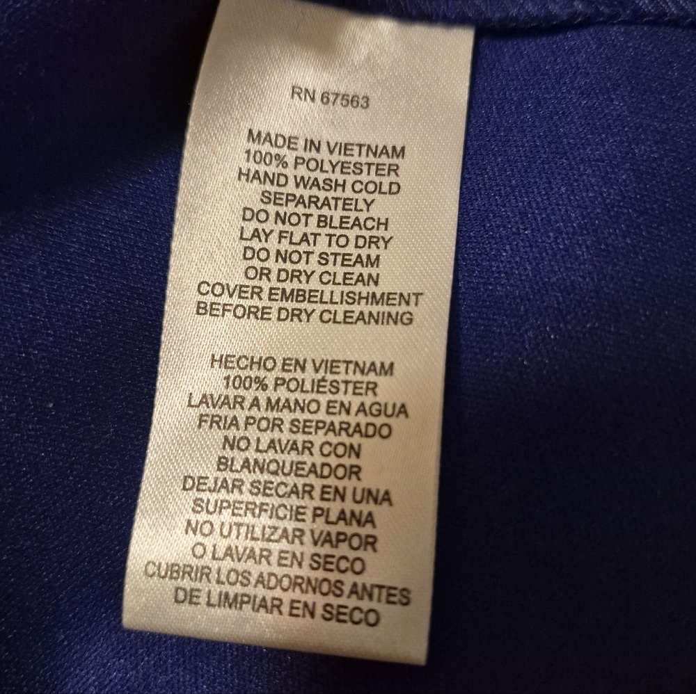 SLNY Women' Elegant Chiffon Layered Sleeveless Mini Iris-Blue Dress Size 12 - Picture 10 of 13
